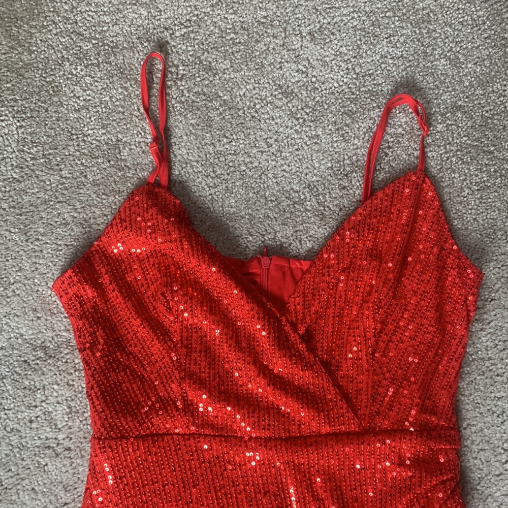 Red Sequin Cocktail Dress